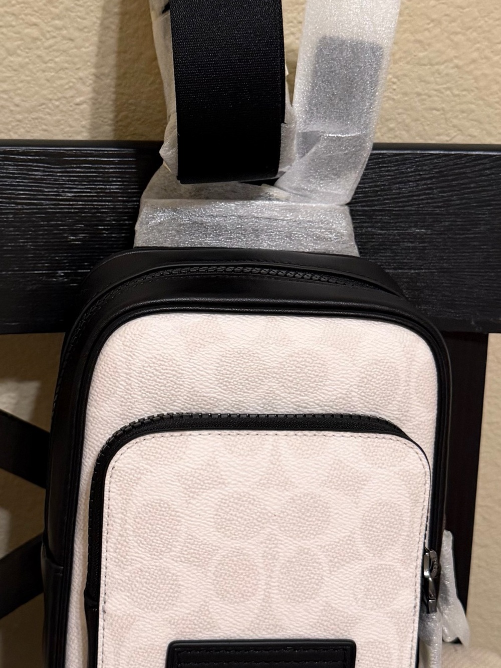 Coach Men's Sling Bag in Light Pink and Black
